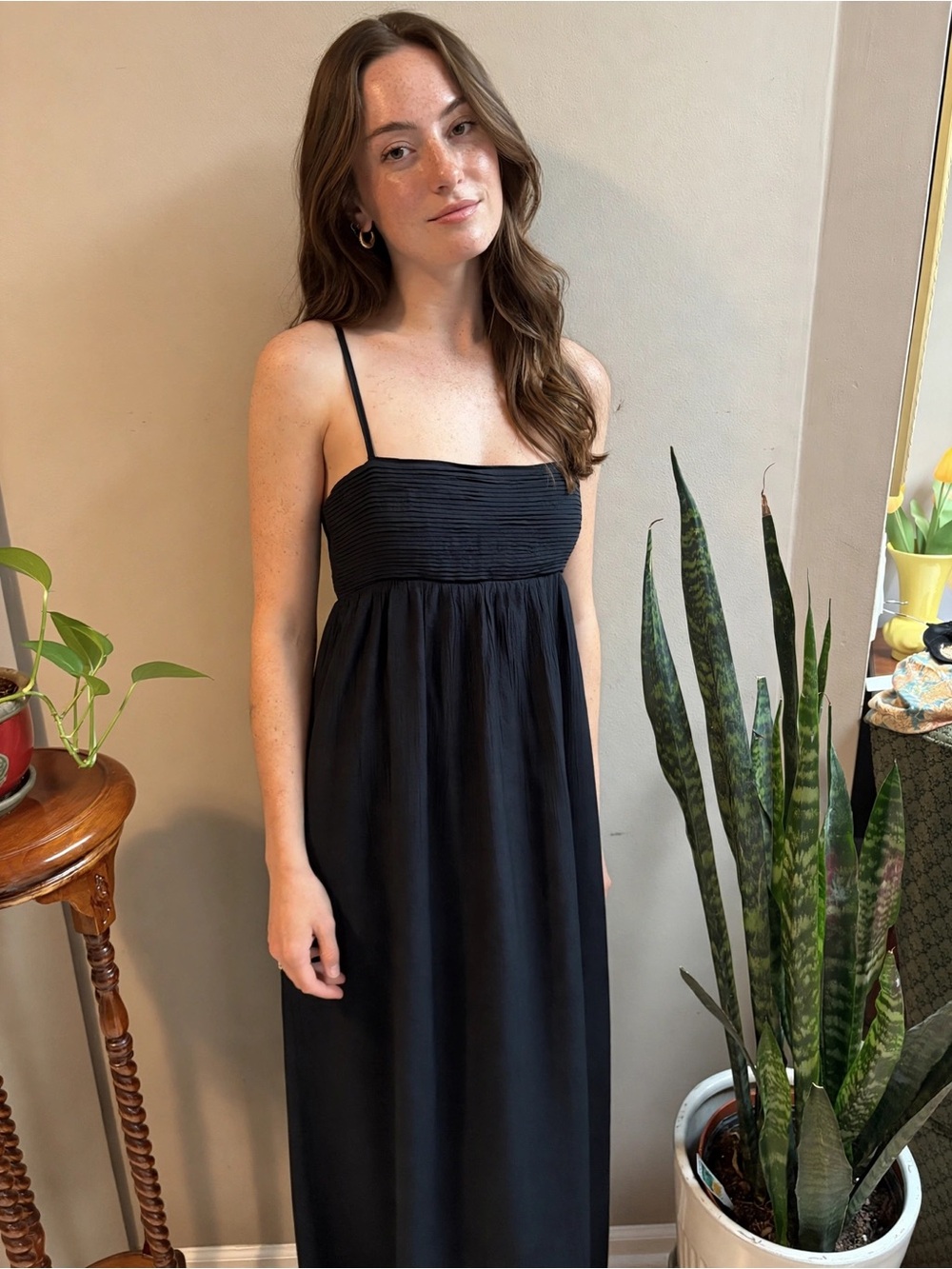 Abercrombie Black Spaghetti Strap Maxi Dress
#0129